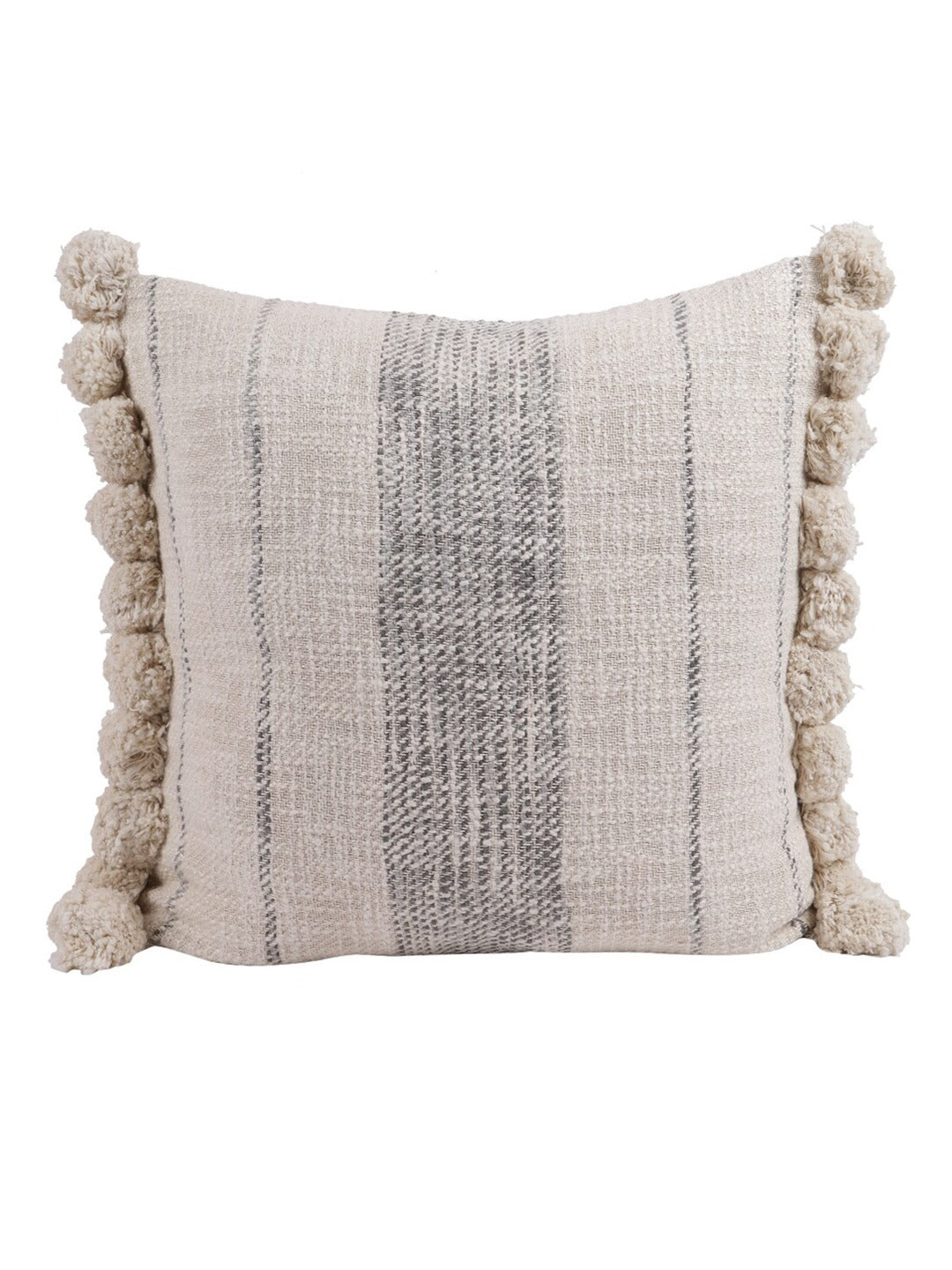 Cream & Black Set of 2 Embroidered Square Cushion Covers