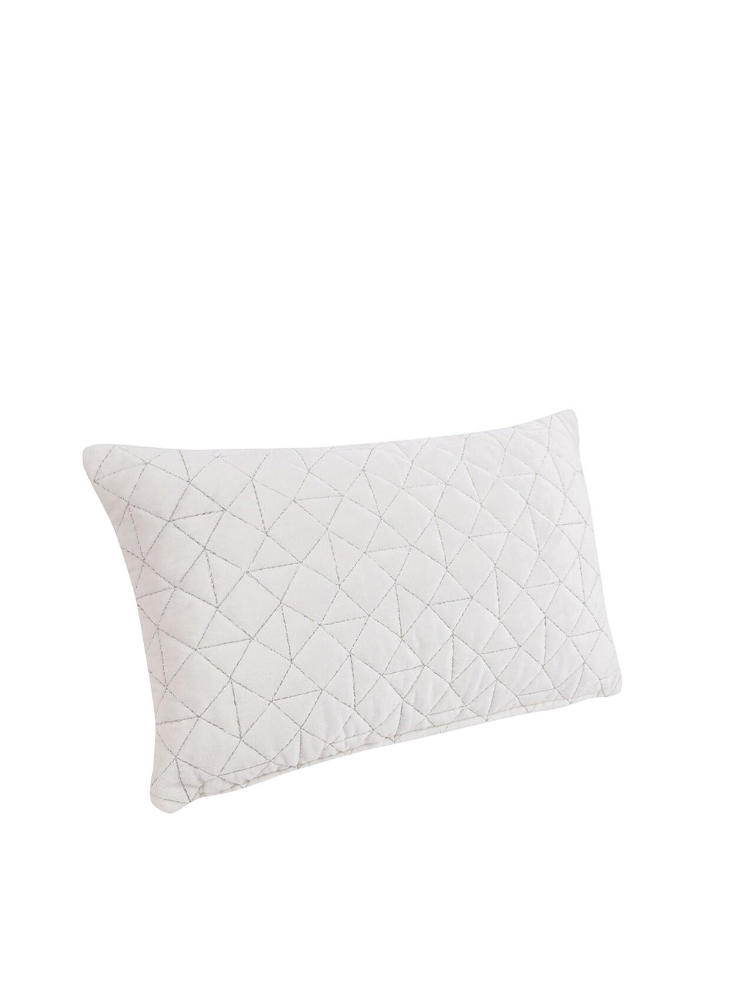 Off White Set of 2 Velvet Rectangle Cushion Covers