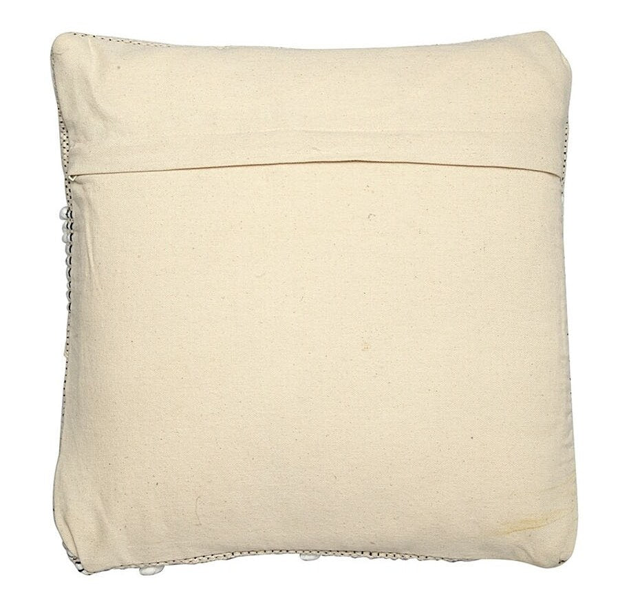 Beige & White Set of 2 Self Design Square Cushion Covers