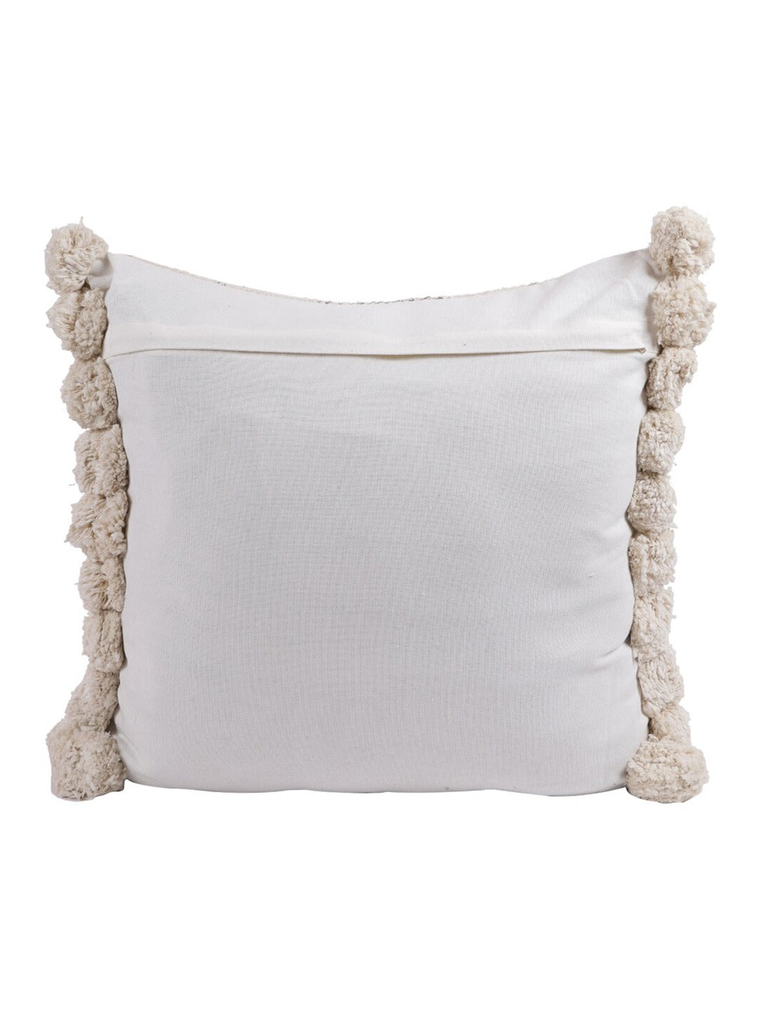 Cream & Black Set of 2 Embroidered Square Cushion Covers