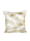 Set of 2 White & Gold-Coloured Embellished Square Velvet Sustainable Cushion Covers