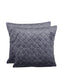 Set of 2 Grey Textured Square Velvet Sustainable Cushion Covers