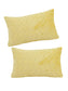 Set Of 2 Yellow Velvet Quilted Rectangle Cushion Covers