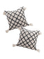 Set Of 2 Cream & Black Geometric Square Cushion Covers