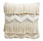 Beige & White Set of 2 Self Design Square Cushion Covers