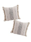 Cream & Black Set of 2 Embroidered Square Cushion Covers