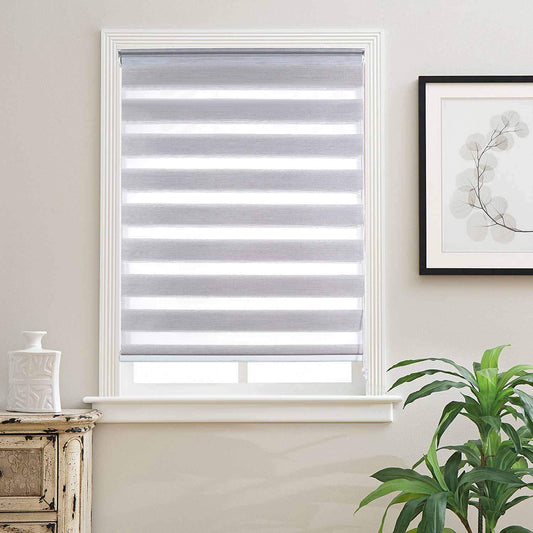Deco Window Zebra Blinds for Windows (36" W X 72" L, Dark Beige) Day and Night Polyester Curtains with Aluminium Cassette for Living, Bed Room & Office