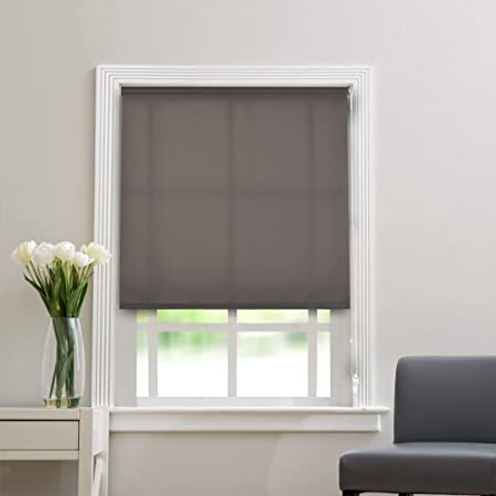 Deco Window Semi Blackout Roller Blinds for Windows (36" W X 84" L, Grey) Roll-Up Shades Light Filtering Sun UV Protection Polyester Curtains for Home & Office- by Deco Window