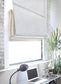 Deco Window Quilted Roman Blinds for Windows (Ivory) 100% Blackout Curtains Thermal and Heat Reflective Shades for Home and Office