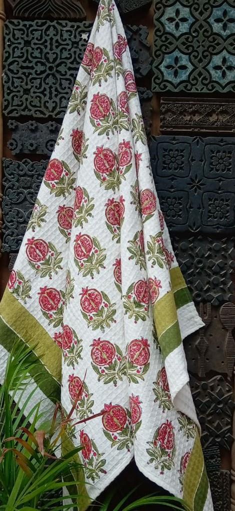 Unisex Multi Printed Bath Towel (pink & white color floral design)